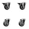 Service Caster 3.5'' Gray Poly Wheel Swivel Bolt Hole Caster Set with 2 Posi Lock Brakes, 4PK SCC-BH20S3514-PPUB-PLB-2-S-2 - alternate 1